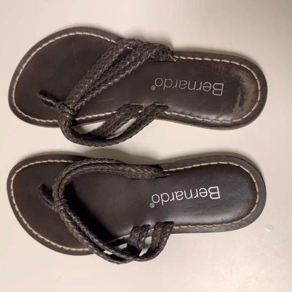 Bernado Miami Brown Leather Sandals - Picture 5 of 6